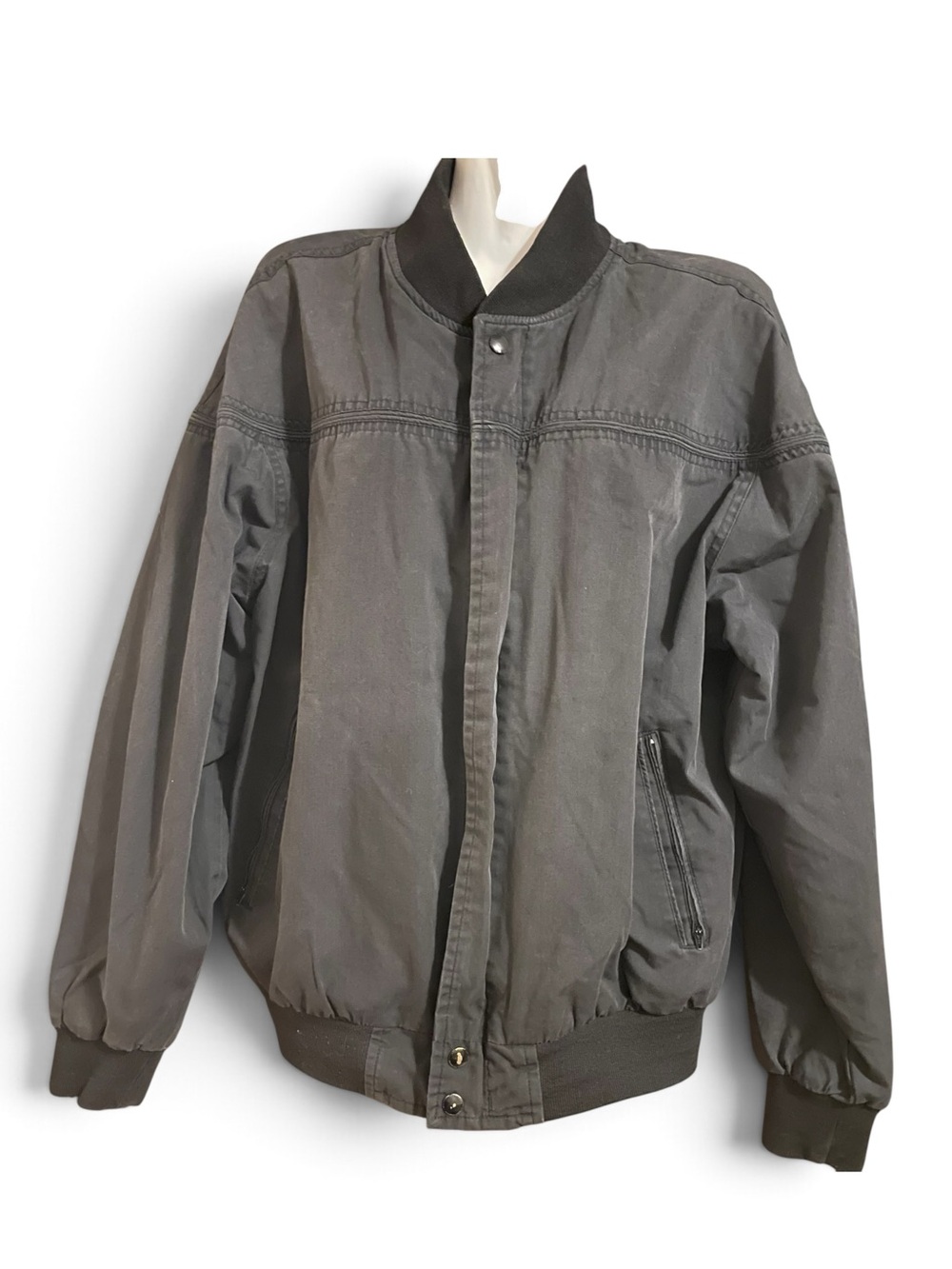 Vintage 1980’s-90’s Arnold Palmer Men's Gray Bomber Jacket
